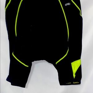 SANTIC Black and Neon Yellow Cycling Shorts. PADDED WAIST good clean condition